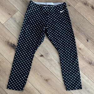 Nike Women Black Leggings with White Dots